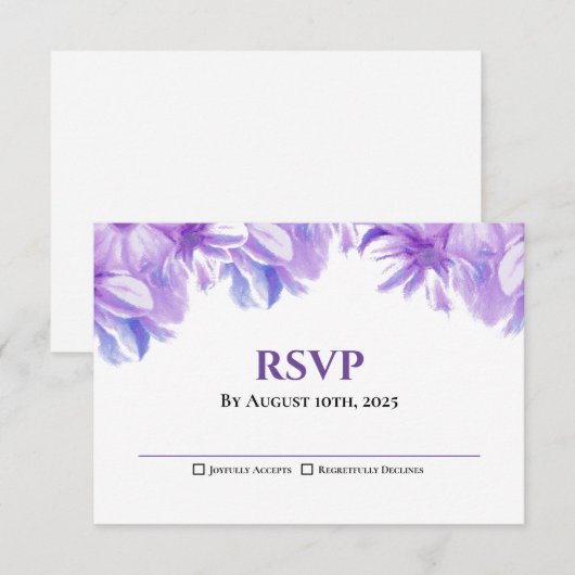 Rustikales Lavendel-Blumenzwiebeln RSVP Karte (Vorne/Hinten)