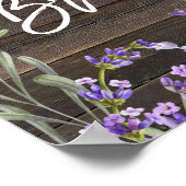 Rustikales Lavendel-Brautparty-Begrüßungszeichen Poster (Ecke)