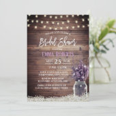 Rustikales Lavendel-Brautparty Einladung (Stehend Vorderseite)