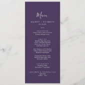 Rustikales Lavendel-Coordinate Pflaume Hochzeitses Menükarte (Vorderseite)