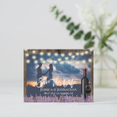 Rustikales Lavendel Floral Wedding Foto Save the D Ankündigungspostkarte (Stehend Vorderseite)
