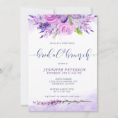 Rustikales Lavendel Lila Bridal Brunch Einladung (Vorderseite)