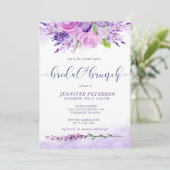 Rustikales Lavendel Lila Bridal Brunch Einladung (Stehend Vorderseite)