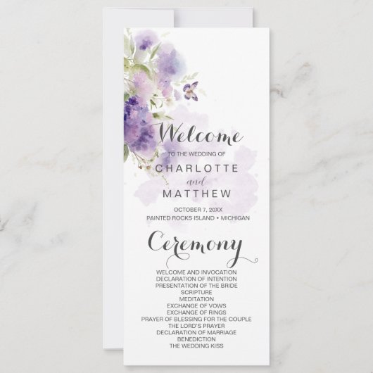 Rustikales Lavendel-Programm für Lila Wildblumen (Vorderseite)