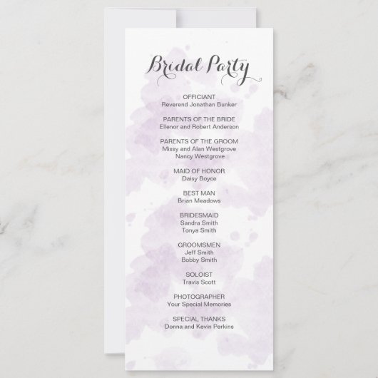 Rustikales Lavendel-Programm für Lila Wildblumen Einladung (Rückseite)