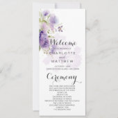 Rustikales Lavendel-Programm für Lila Wildblumen Einladung (Vorderseite)