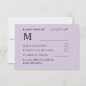 Rustikales Lavendel und Eukalyptus Wedding RSVP (Rückseite)