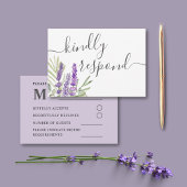 Rustikales Lavendel und Eukalyptus Wedding RSVP Karte