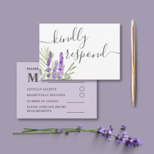 Rustikales Lavendel und Eukalyptus Wedding RSVP