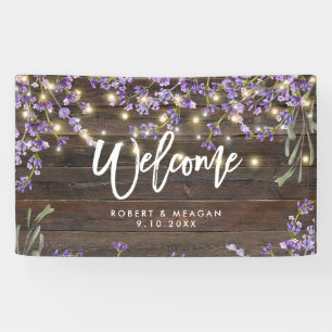 rustikales Lavendel- und Holzheiratsbanner Banner
