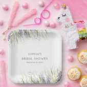 Rustikales Lavendel- und Sage-Brautparty Pappteller (Party)