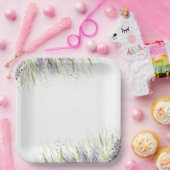 Rustikales Lavendel- und Sage-Brautparty Pappteller (Party)