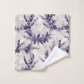 Rustikales Lavendelmuster Badhandtuch Set (Waschlappen)