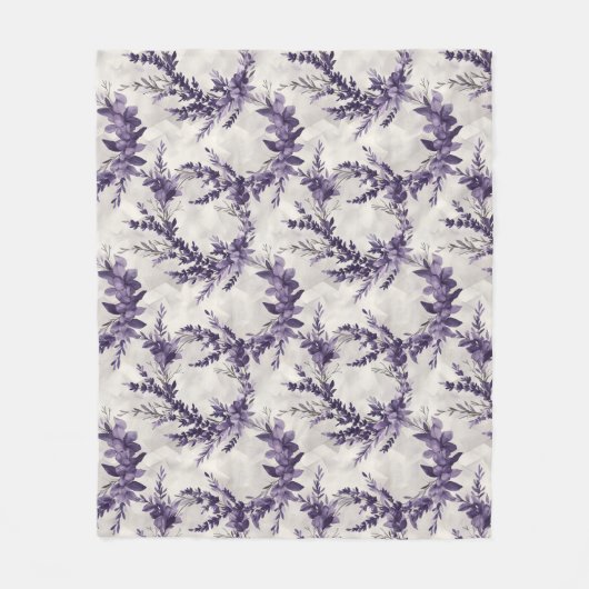 Rustikales Lavendelmuster Fleecedecke (Vorderseite)