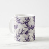 Rustikales Lavendelmuster Kaffeetasse (Vorderseite Links)