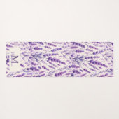 Rustikales Lavendelmuster Muster Chorname Monogram Yogamatte (Rückseite (Horizontal))