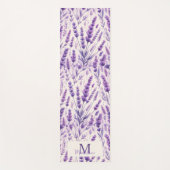 Rustikales Lavendelmuster Muster Chorname Monogram Yogamatte (Vorderseite)