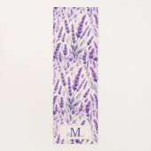 Rustikales Lavendelmuster Muster Chorname Monogram Yogamatte (Rückseite)