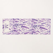 Rustikales Lavendelmuster Muster Chorname Monogram Yogamatte (Vorderseite (Horizontal))