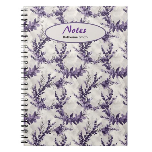 Rustikales Lavendelmuster Notizblock (Vorderseite)