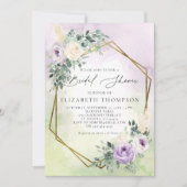 Rustikales Lavender Boho Chic Geometric-Brautparty Einladung (Vorderseite)