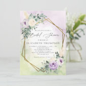 Rustikales Lavender Boho Chic Geometric-Brautparty Einladung (Stehend Vorderseite)