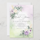 Rustikales Lavender Lila Boho Chic Brautparty Einladung (Vorderseite)