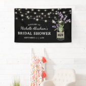 Rustikales Lavender Mason Jar Lights Brautparty Banner (Insitu)