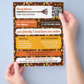 Rustikales Leaf-Design, Rasenpflege Flyer (Hand)