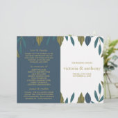 Rustikales Leaf Floral Wedding Bi-Fold Programm (Stehend Vorderseite)