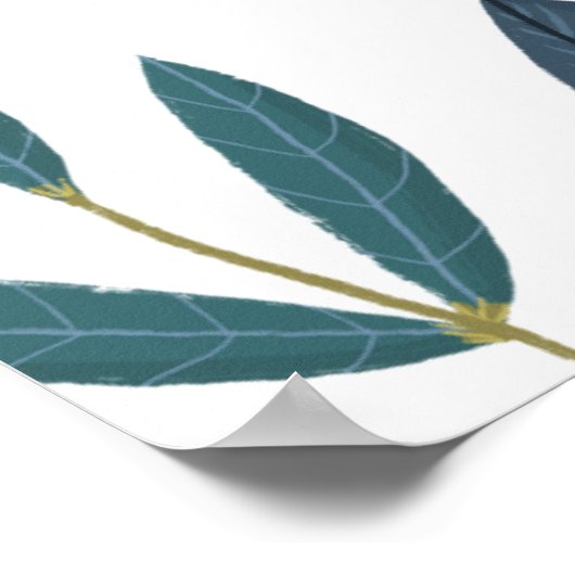 Rustikales Leaf Floral Wedding Willkommen Poster (Ecke)