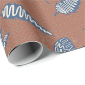 Rustikales Leaf-Silhouetten-Umschlagpapier - Marin Geschenkpapier (Rolleneckpunkt)