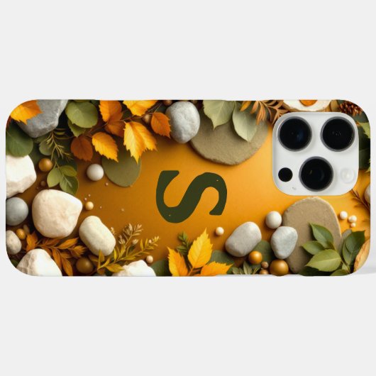 Rustikales Leaf & Stone Case-Mate iPhone Hülle (Rückseite (Horizontal))