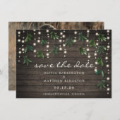 Rustikales Leaf String Lights Foto Save the Date (Vorne/Hinten)