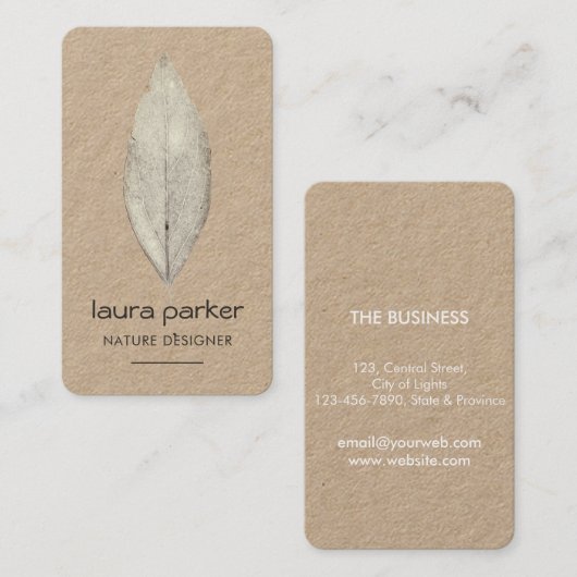 Rustikales Leaf Trockene Natur Yoga Meditation Mas Visitenkarte (Vorne/Hinten)