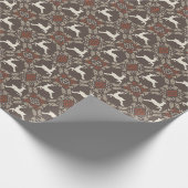 Rustikales Leaping Deer Holiday Muster Geschenkpapier (Ecke)