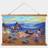 Rustikales Leben im alten Westen Oregon Wandern im Wandteppich Mit Holzrahmen (Vorderseite 2)