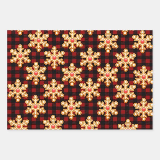 Rustikales Lebkuchen & Buffalo Karo Kariert Geschenkpapier Set (Vorderseite)