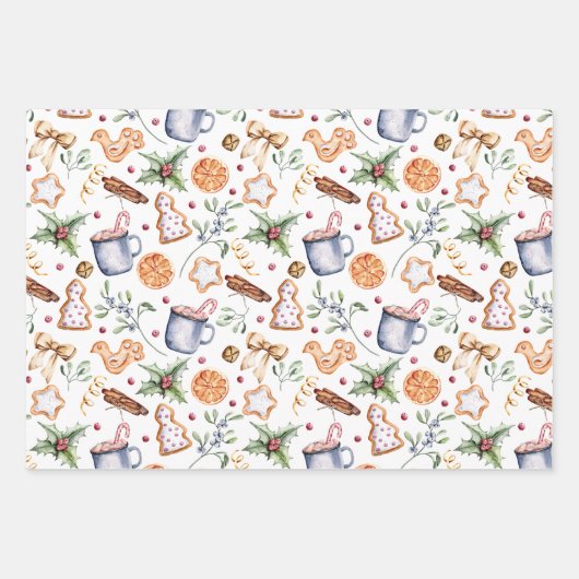 rustikales Lebkuchen - Packpapier Geschenkpapier Set (Vorderseite)