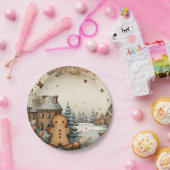 Rustikales Lebkuchendorf Pappteller (Party)