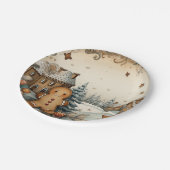 Rustikales Lebkuchendorf Pappteller (Schrägansicht)