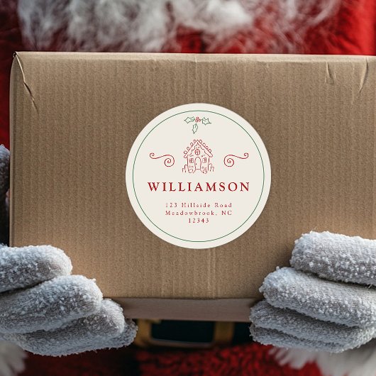 Rustikales Lebkuchenhaus Moderner Weihnachtsurlaub Runder Aufkleber