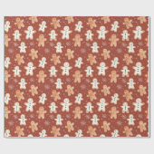 Rustikales Lebkuchenwackelpapier mit Schneeflocken Geschenkpapier (Flach)