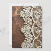 Rustikales Leder & Bridal Lace Brautparty Einladung (Rückseite)