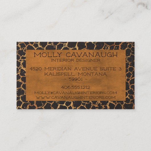 Rustikales Leder Visitenkarte (Vorderseite)