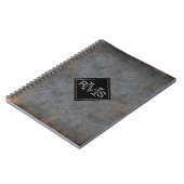 Rustikales Lederbuch-Look | Monogrammierte Initial Notizblock (Linke Seite)
