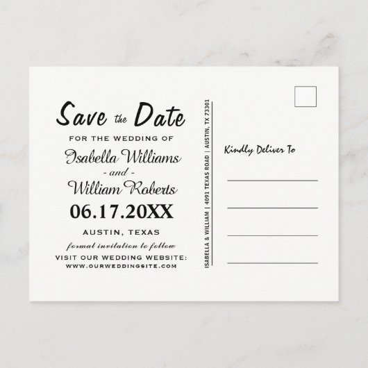 Rustikales Ledercowboystiefel Save the Date Hochze Ankündigungspostkarte (Rückseite)