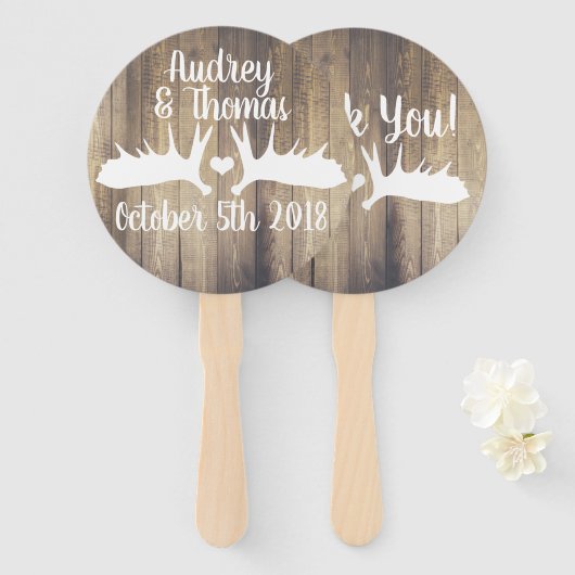 Rustikales Leichtbauholz & Weißmammernschildkröten Fächer (Vorne und Hinten)