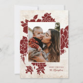 Rustikales Leichtholz | Rotes Foto Feiertagskarte (Vorderseite)