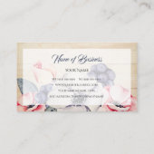 Rustikales Leichtholz Sommerblüten und Blueberries Visitenkarte (Rückseite)